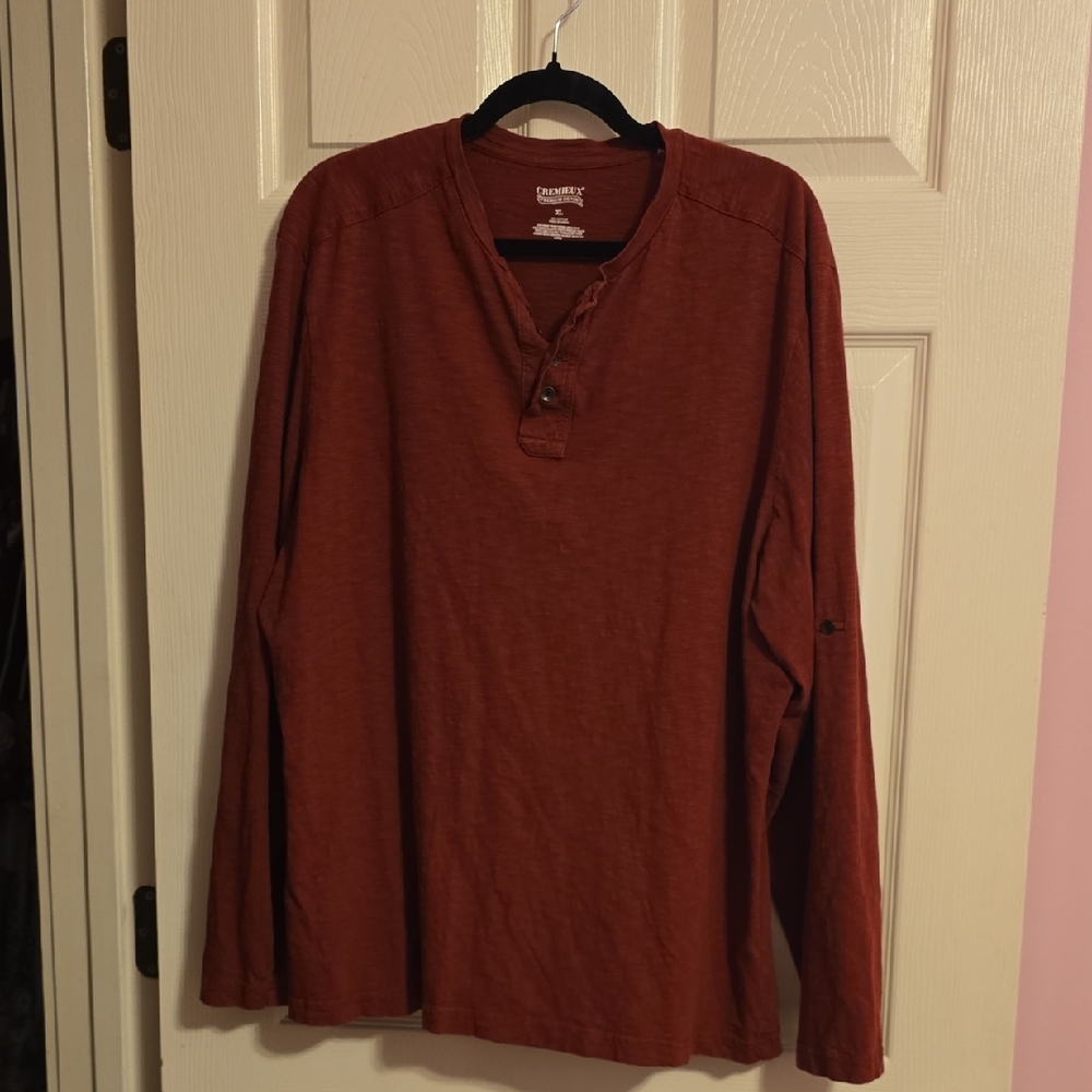 Daniel Cremieux Men's Brick Red Long Sleeve Tee